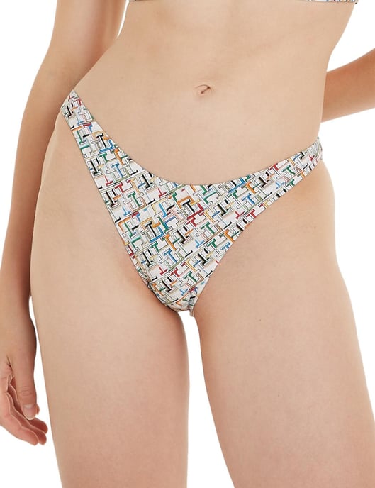 Tommy Hilfiger TH Monogram Cheeky High Leg Bikini Brief - TH Multi Monogram Calico - Image 1