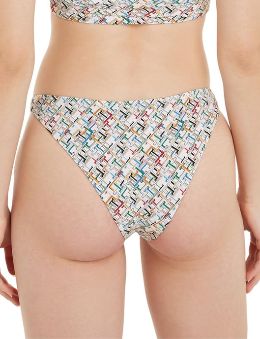 Tommy Hilfiger TH Monogram Cheeky High Leg Bikini Brief - TH Multi Monogram Calico - Image 2