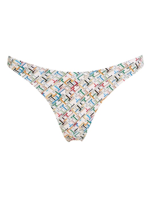 Tommy Hilfiger TH Monogram Cheeky High Leg Bikini Brief - TH Multi Monogram Calico - Image 3