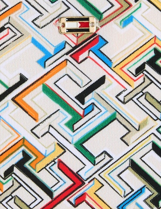 Tommy Hilfiger TH Monogram Cheeky High Leg Bikini Brief - TH Multi Monogram Calico - Image 5
