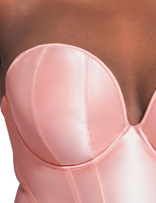 Scantilly by Curvy Kate Classique Plunge Strapless Bodysuit - Powdery Pink - Image 4