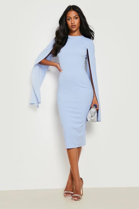 Tall Cape Sleeve Midi Bodycon Dress - Image 3