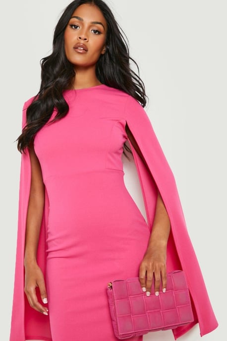 Tall Cape Sleeve Midi Bodycon Dress - Image 1