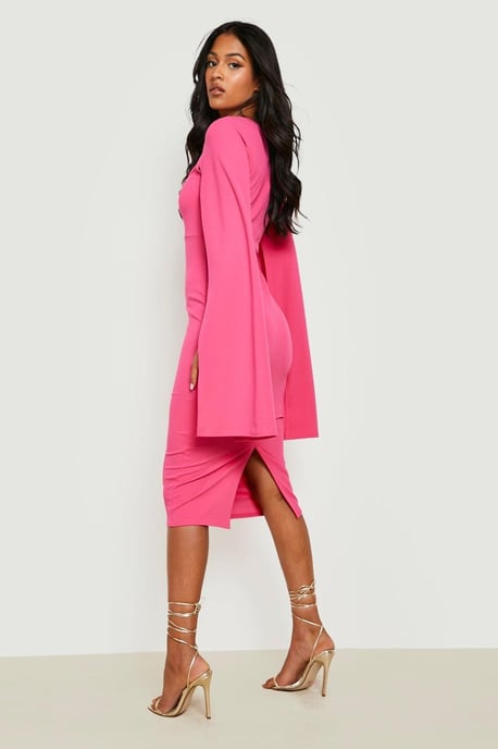 Tall Cape Sleeve Midi Bodycon Dress - Image 2