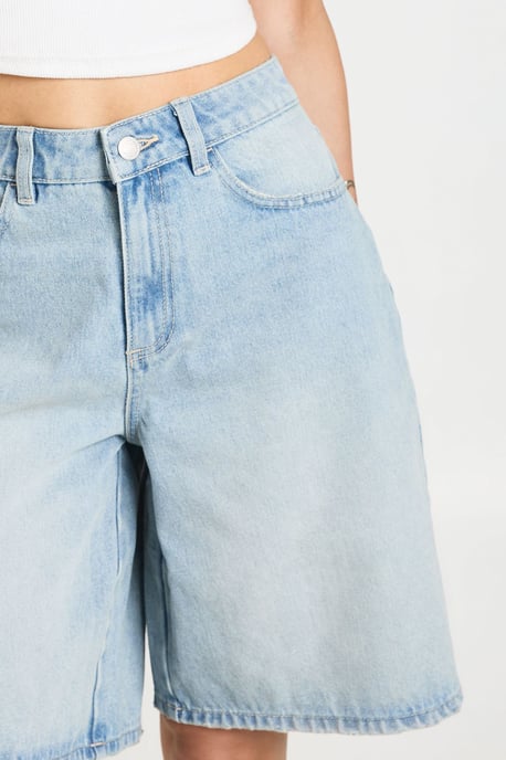 Petite Mid Rise Denim Jorts - Image 4