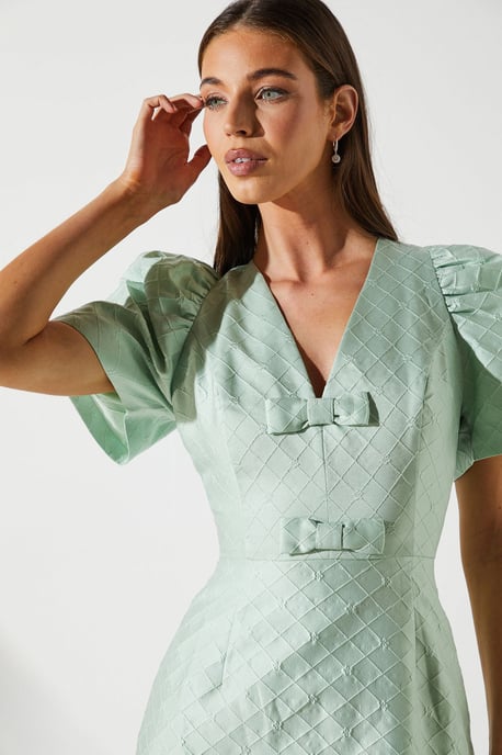 Jacquard Bow Mini Dress - Image 5