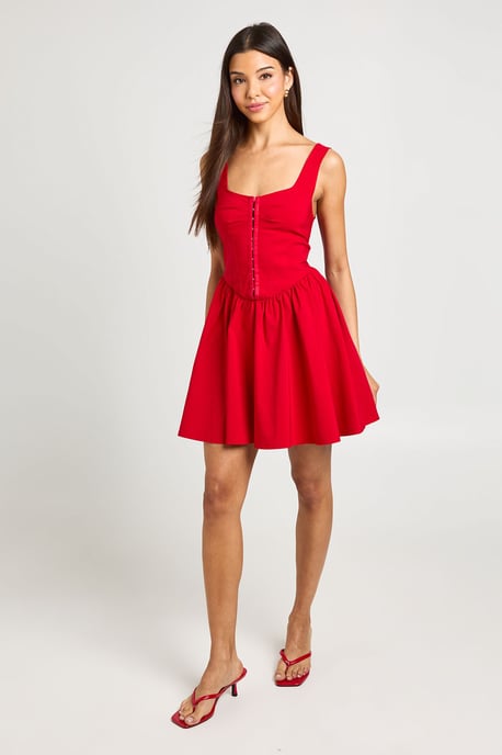 Bengaline Hook And Eye Skater Dress - Image 3