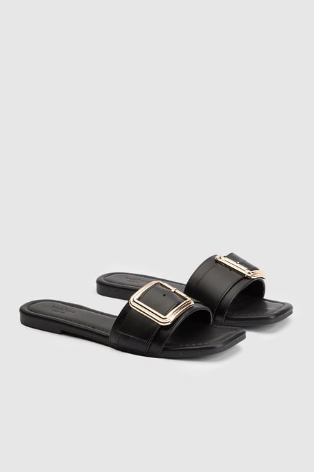Wide Fit Oversized Buckle Sliders - Image 3
