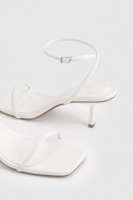 Square Toe 2 Part Mid High Heels - Image 6