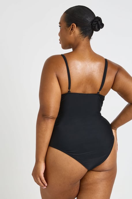 Plus Trim Detail Scoop Neck Swimsuit - Image 2