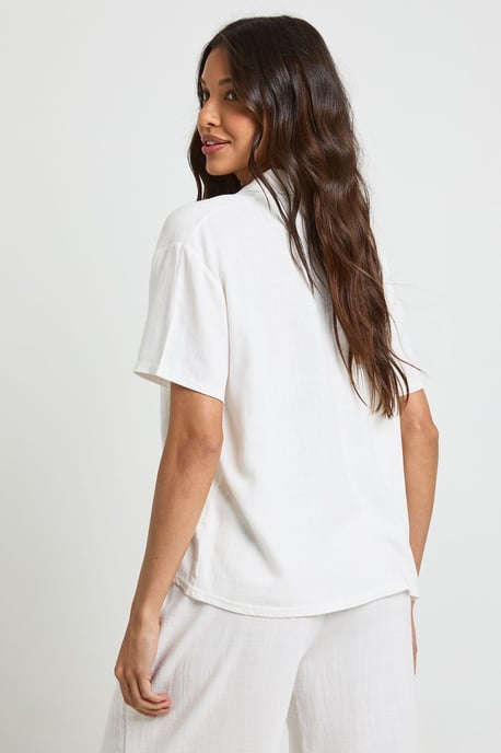 Linen Look Beach Short Sleeve Shirt - Image 2