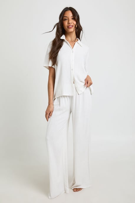 Linen Look Beach Short Sleeve Shirt - Image 3