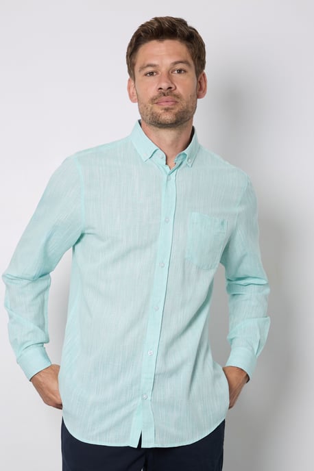 Aqua Soft Stripes Long Sleeve Shirt Button Down Shirt - Image 1
