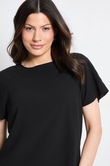 Basic Crew Neck Chiffon T-Shirt - Image 4