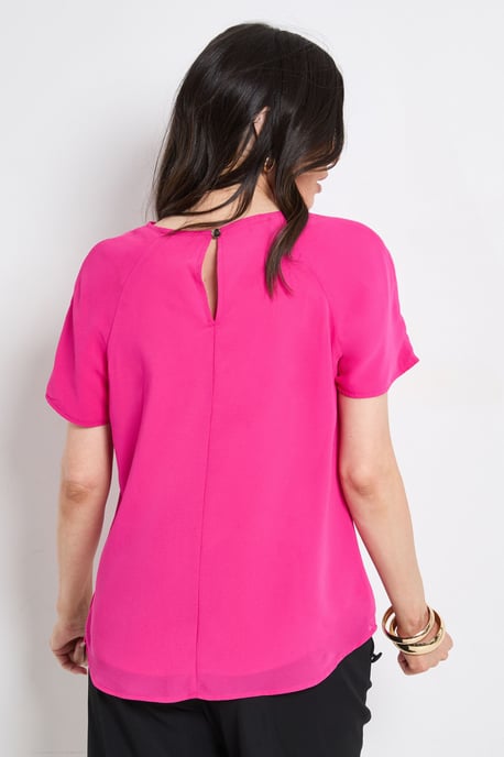 Basic Crew Neck Chiffon T-Shirt - Image 3