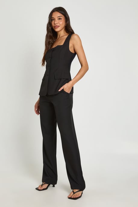 Straight Leg Tailored Trousers - Image 3