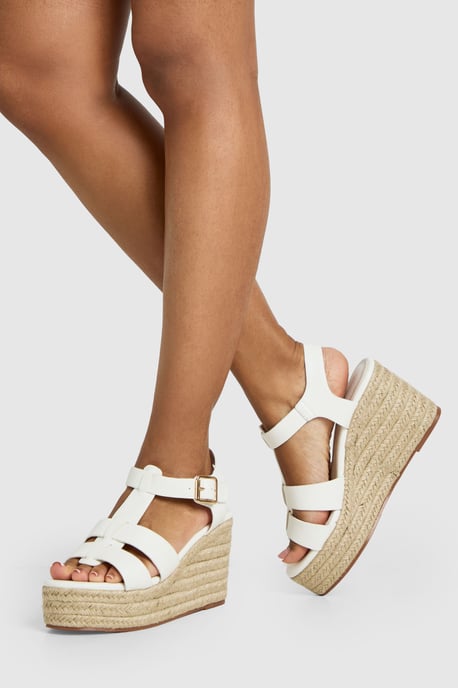 T Bar Espadrille Platform Wedges - Image 2