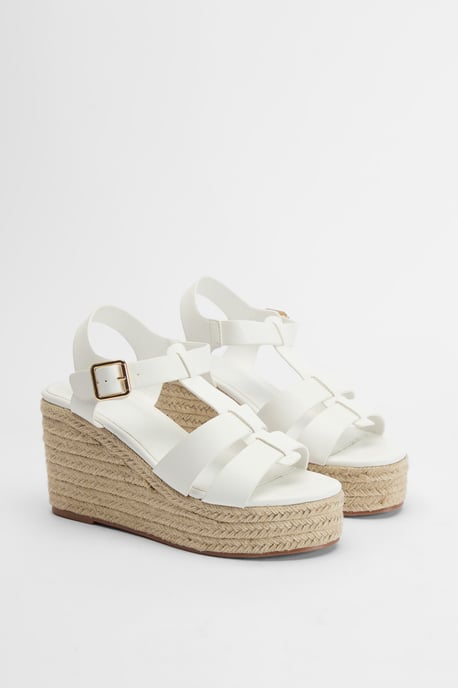 T Bar Espadrille Platform Wedges - Image 3