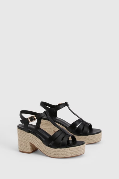 T Bar Espadrille Platform Wedges - Image 3