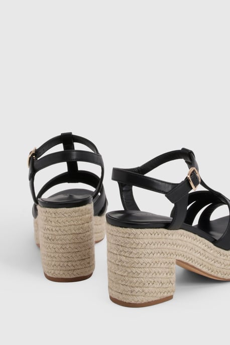T Bar Espadrille Platform Wedges - Image 4