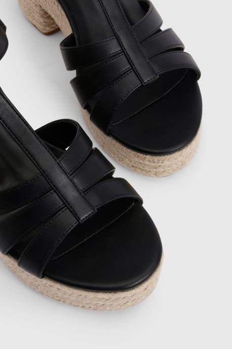 T Bar Espadrille Platform Wedges - Image 5