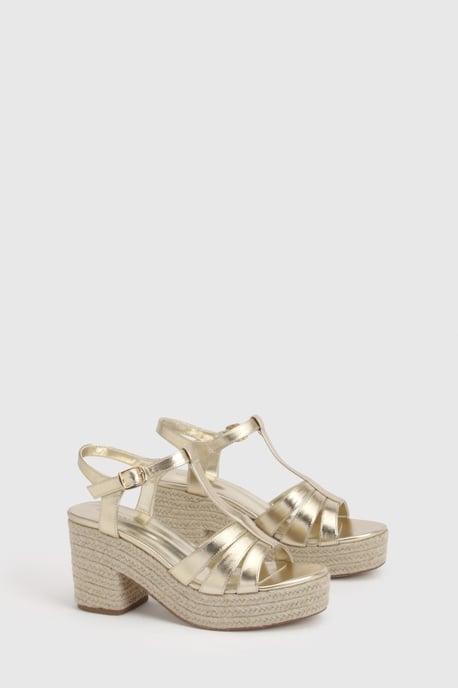 T Bar Espadrille Platform Wedges - Image 3