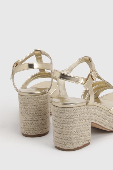 T Bar Espadrille Platform Wedges - Image 4