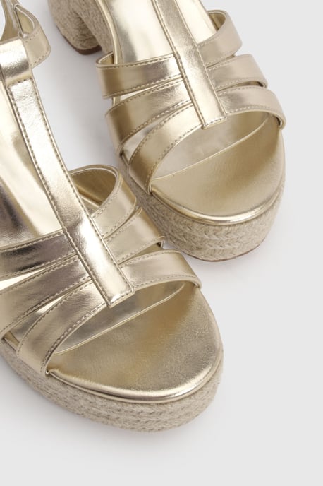 T Bar Espadrille Platform Wedges - Image 5