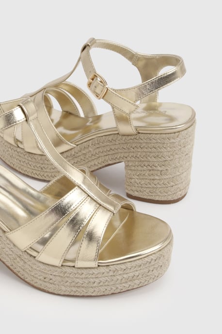 T Bar Espadrille Platform Wedges - Image 6