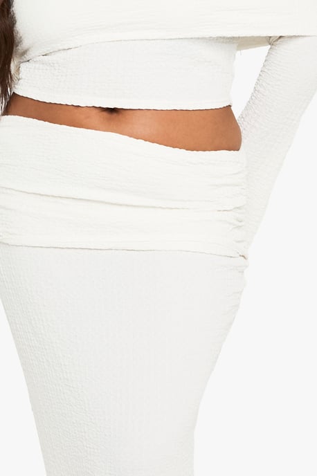 Plus Crinkle Fold Over Maxi Skirt - Image 4