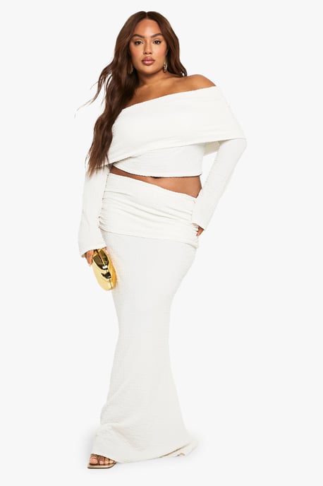 Plus Crinkle Fold Over Maxi Skirt - Image 5