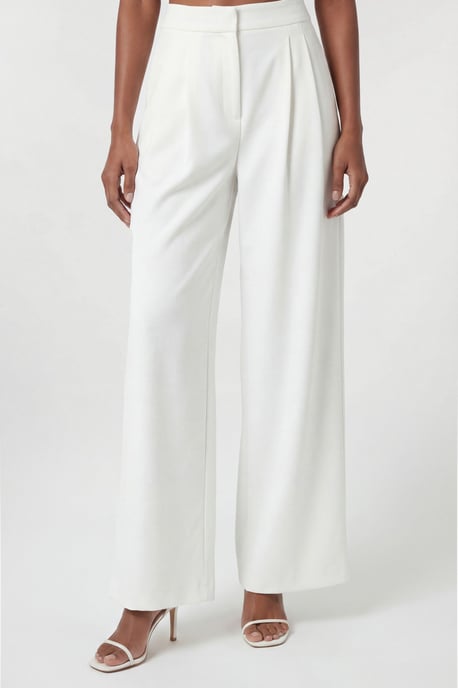 Petite Compact Viscose Stretch Tailored Wide Leg Trouser - Image 2