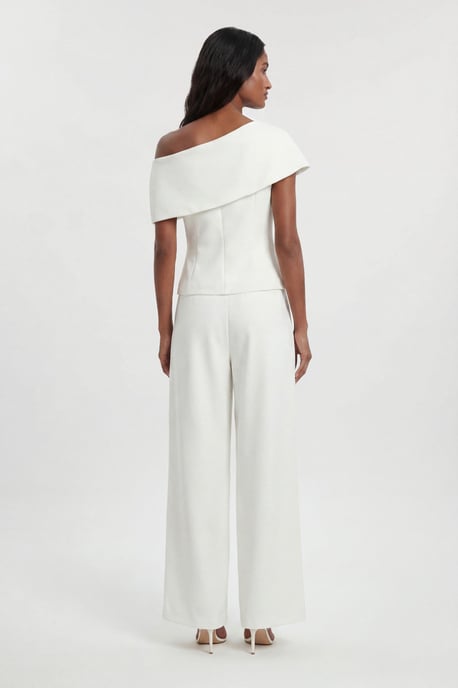 Petite Compact Viscose Stretch Tailored Wide Leg Trouser - Image 3