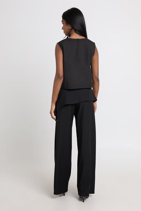 Skirt Overlay Wide Leg Tailored Trousers - Image 2