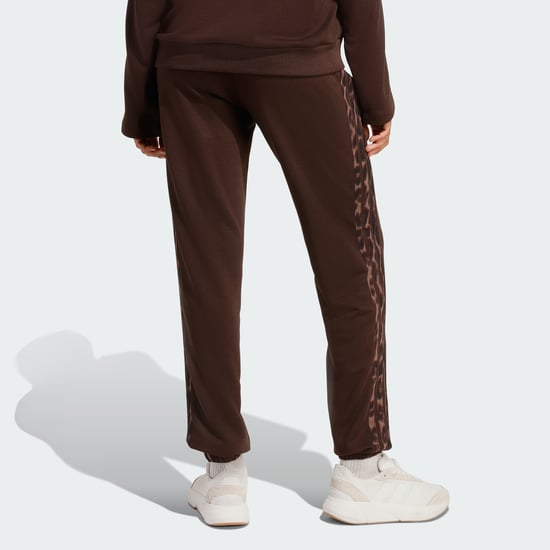 Seasonal Essentials French Terry 3-Stripes Leopar Desenli Eşofman Altı - Image 2