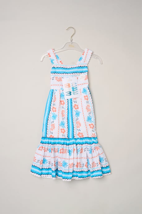 Scalloped Edge Dress and Matching Hair Clips Set - Image 2