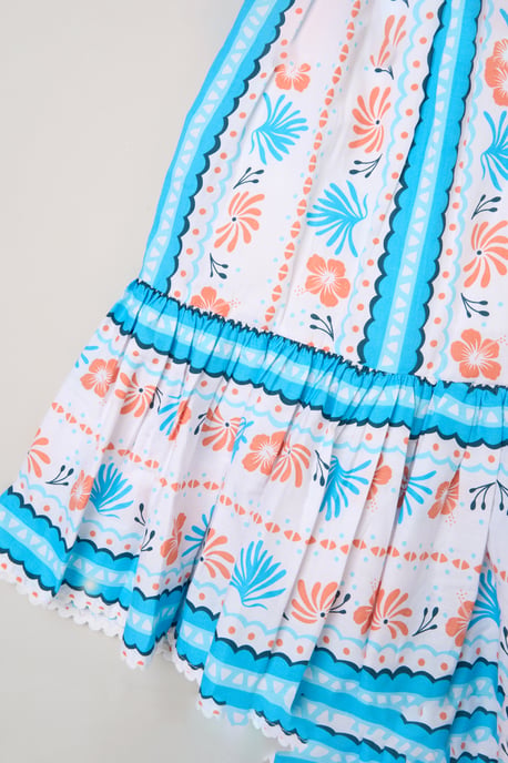 Scalloped Edge Dress and Matching Hair Clips Set - Image 4