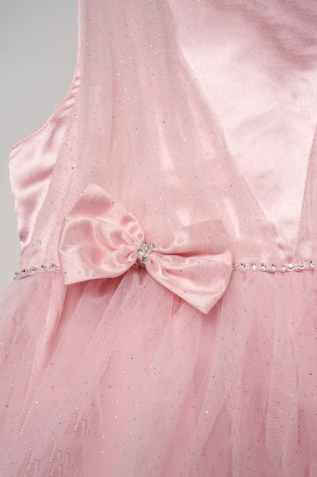 Tulle Dress with Rhinestone and Bows - Image 3