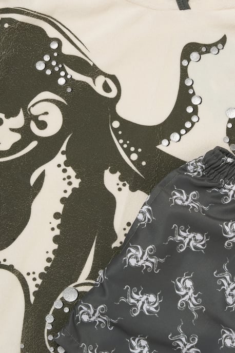 Octopus Towelling Poncho, Swim Shorts and Sunglasses Set - Image 3