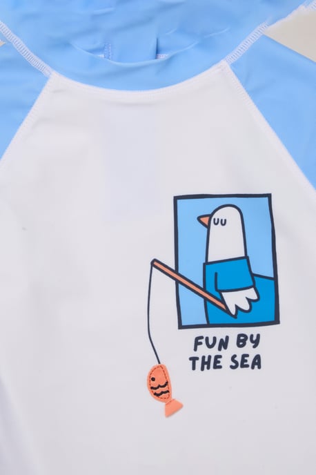 Seagull Long Sleeve Swim Top, Shorts and Sunglasses Swimwear Set - Image 4