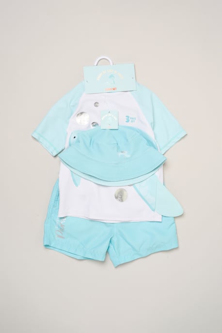 Turtle Top, Shorts and Bucket Hat Swimwear Set - Image 2