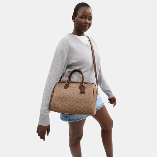 Rowan Large Satchel Bag In Signature Canvas - Image 4