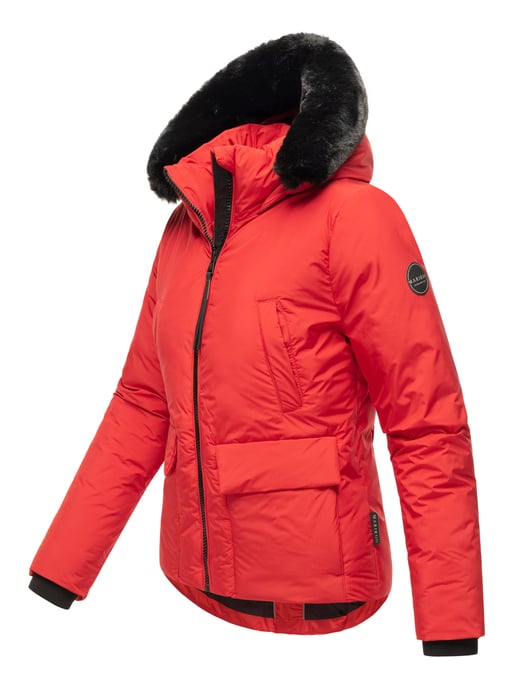 Korte dames winterjas met teddyvoering & bontkraag – Marikoo Morinaa - Image 3