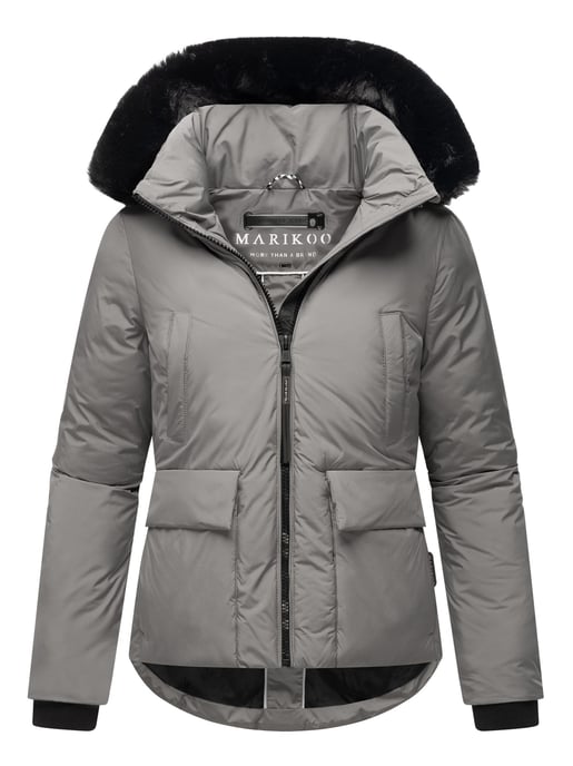 Korte dames winterjas met teddyvoering & bontkraag – Marikoo Morinaa - Image 1