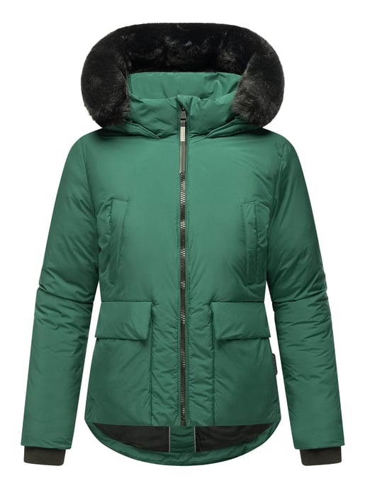 Marikoo short winter jacket for women with faux fur & teddy lining – Morinaa - Image 2