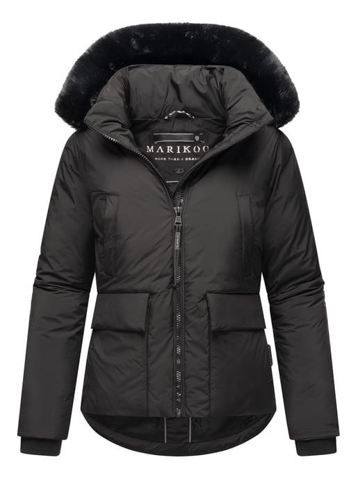 Korte dames winterjas met teddyvoering & bontkraag – Marikoo Morinaa - Image 1