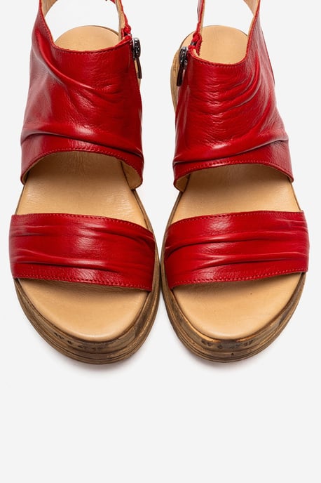 Lunas Leer Side-Zip Plat Hak Sandaal - Image 2