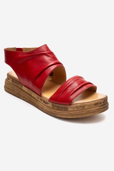 Lunas Leer Side-Zip Plat Hak Sandaal - Image 3
