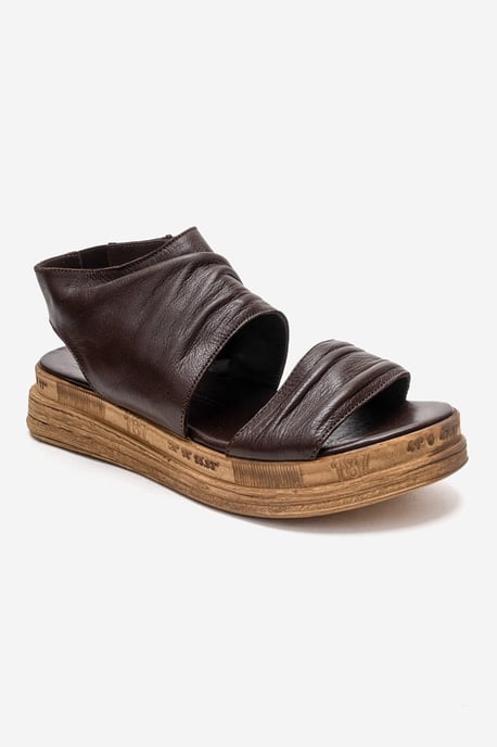 Lunas Leer Side-Zip Plat Hak Sandaal - Image 3