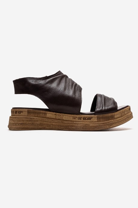 Lunas Leer Side-Zip Plat Hak Sandaal - Image 4